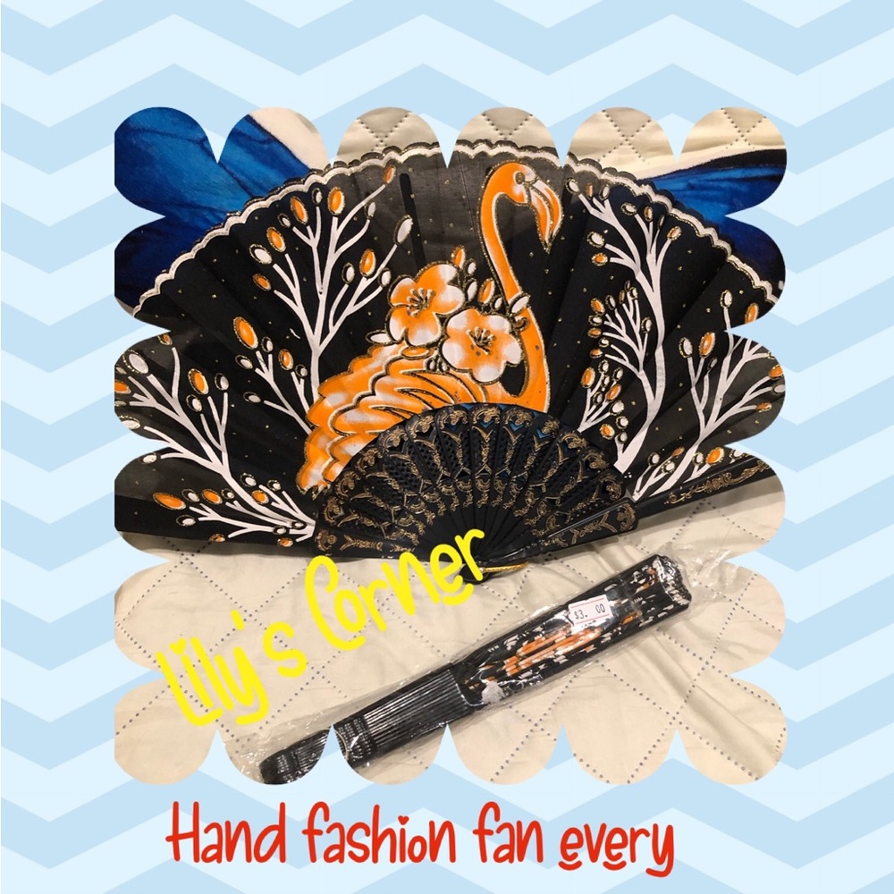 Hand fans swans